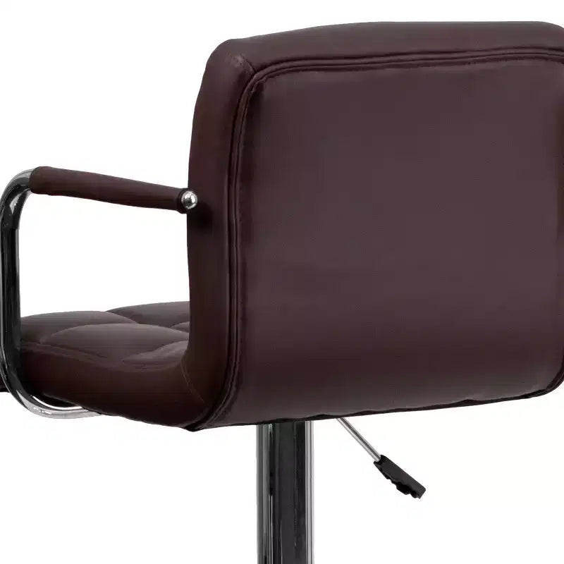 Sgabello da bar ad altezza regolabile, rivestimento in vinile, set da 2