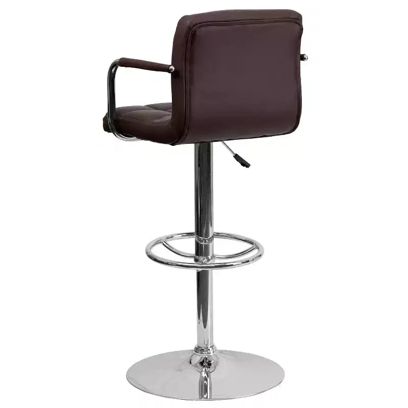 Sgabello da bar ad altezza regolabile, rivestimento in vinile, set da 2