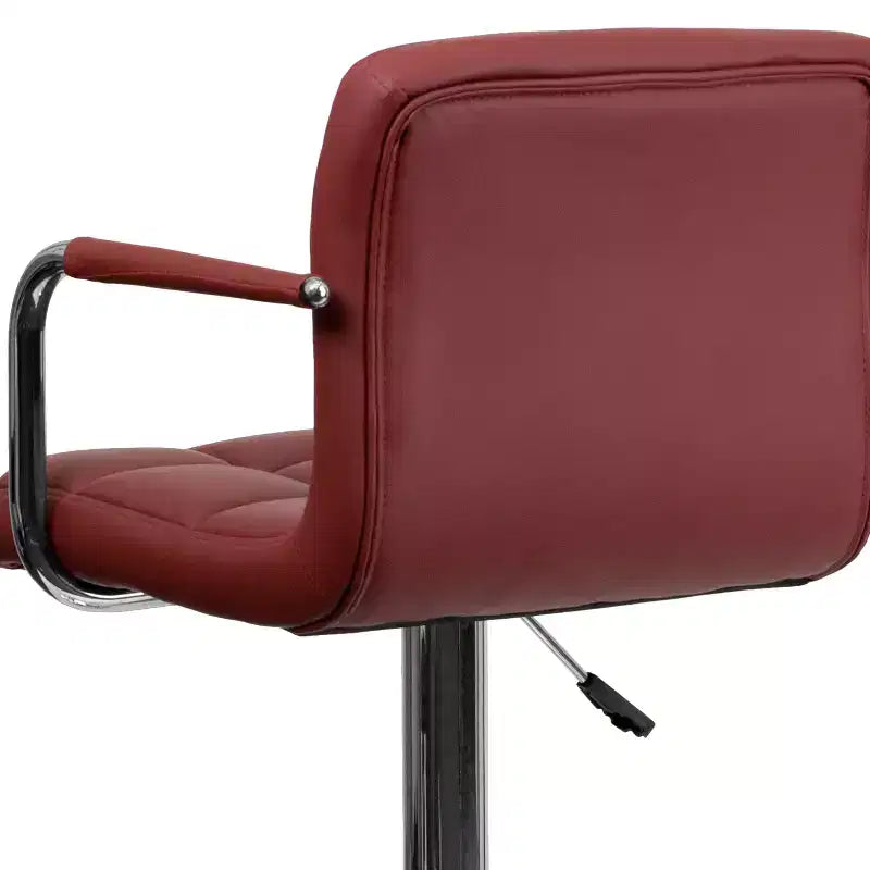 Sgabello da bar ad altezza regolabile, rivestimento in vinile, set da 2