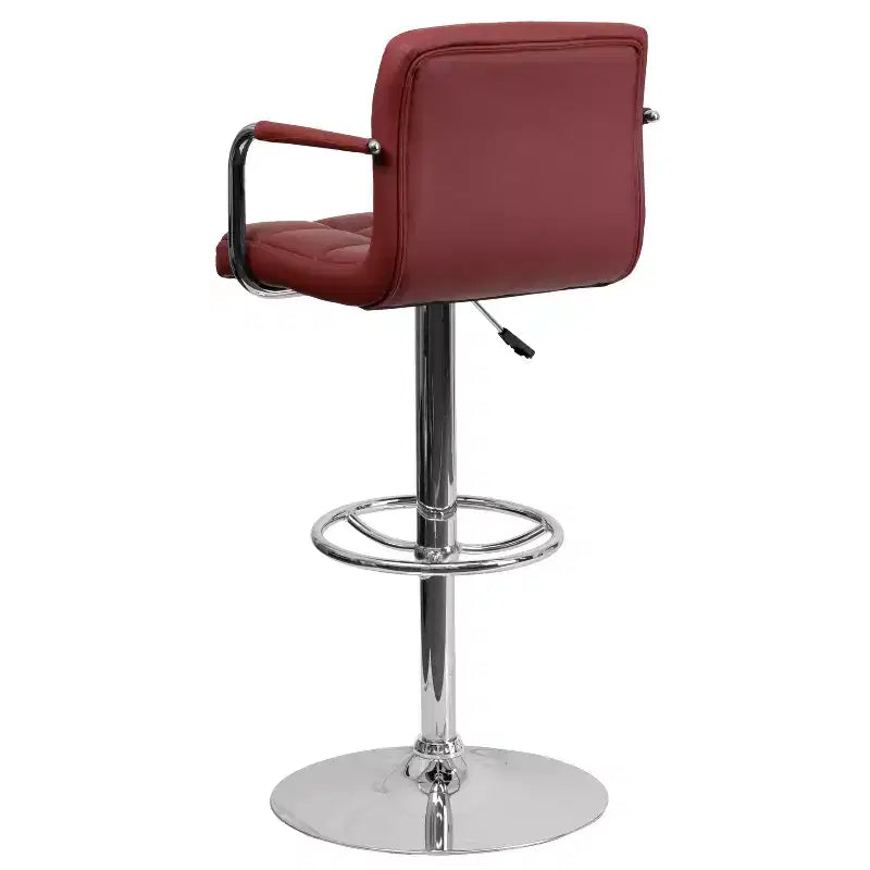 Sgabello da bar ad altezza regolabile, rivestimento in vinile, set da 2
