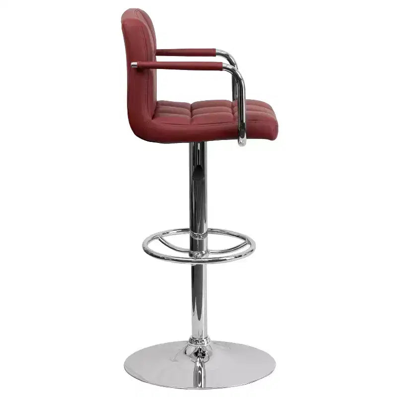 Sgabello da bar ad altezza regolabile, rivestimento in vinile, set da 2