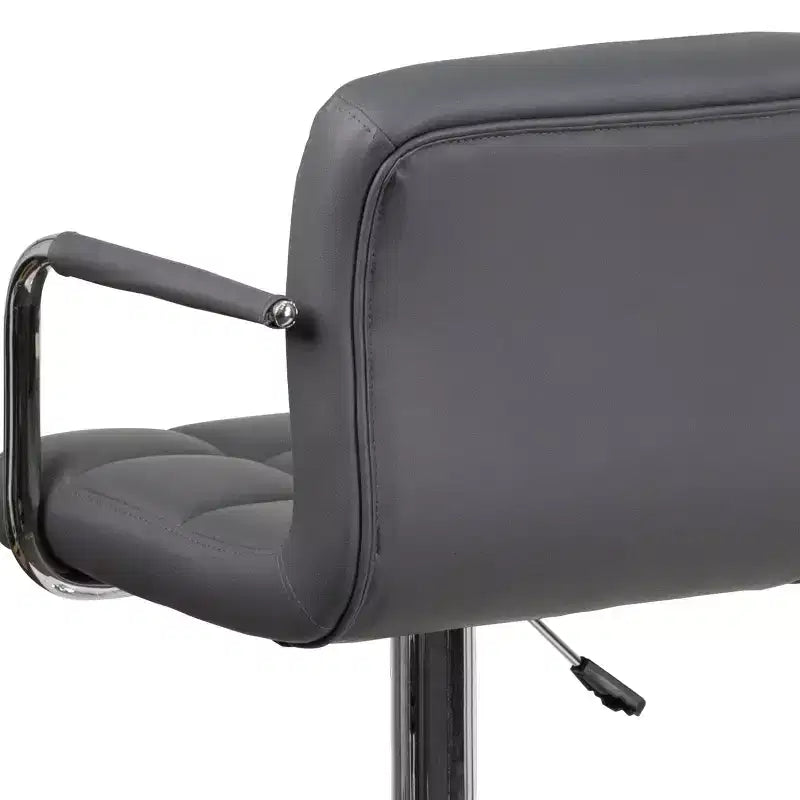 Sgabello da bar ad altezza regolabile, rivestimento in vinile, set da 2