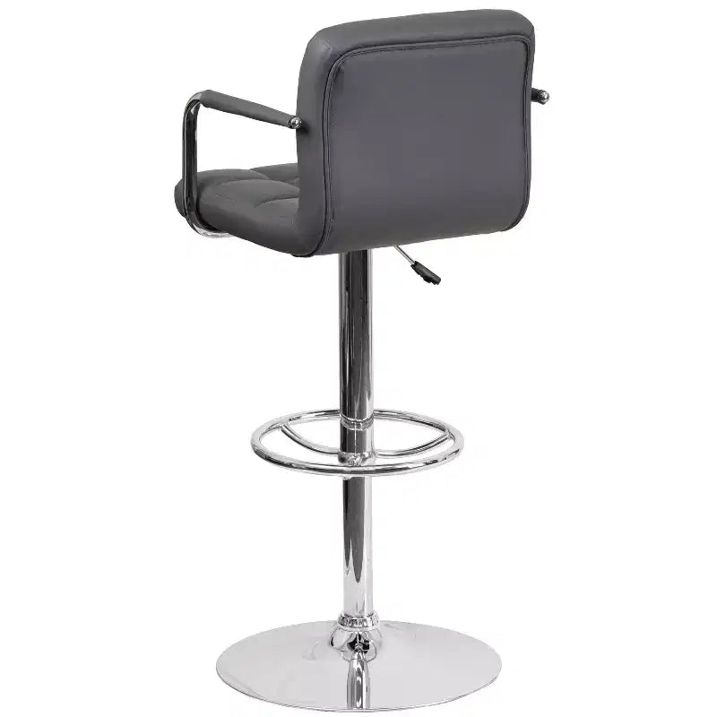 Sgabello da bar ad altezza regolabile, rivestimento in vinile, set da 2