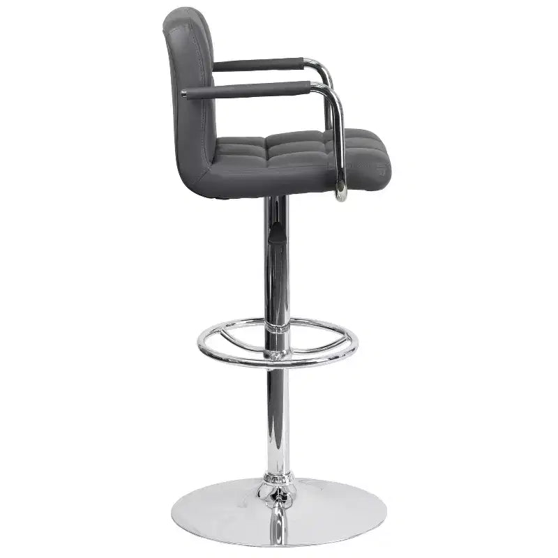 Sgabello da bar ad altezza regolabile, rivestimento in vinile, set da 2