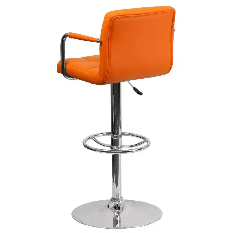 Sgabello da bar ad altezza regolabile, rivestimento in vinile, set da 2