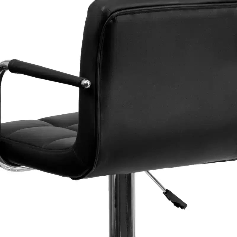 Sgabello da bar ad altezza regolabile, rivestimento in vinile, set da 2