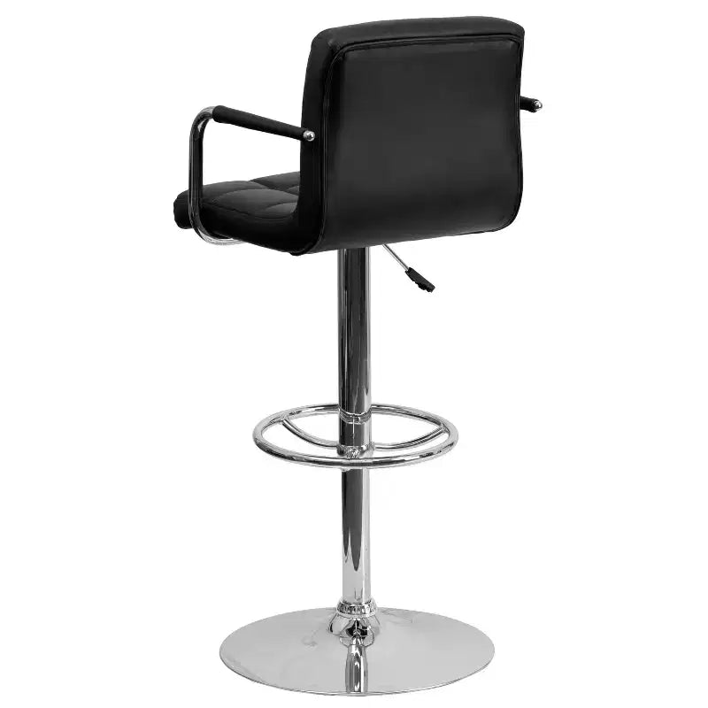 Sgabello da bar ad altezza regolabile, rivestimento in vinile, set da 2