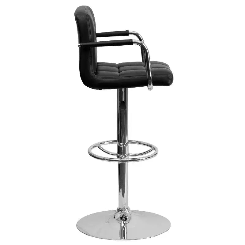 Sgabello da bar ad altezza regolabile, rivestimento in vinile, set da 2