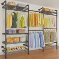 Timate F3 Garment Rack Industrial Pipe Wall Mounted Clothing Rack Walk in Closet Systems