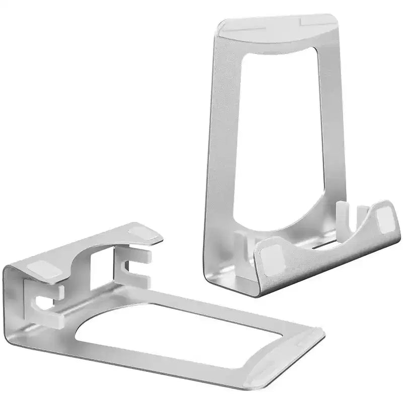 Supporto verticale per laptop in alluminio color argento, stile 2 in 1, per un singolo laptop