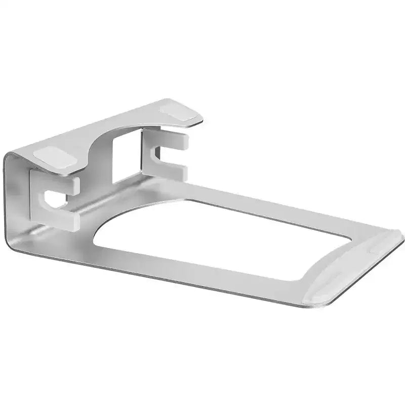 Supporto verticale per laptop in alluminio color argento, stile 2 in 1, per un singolo laptop
