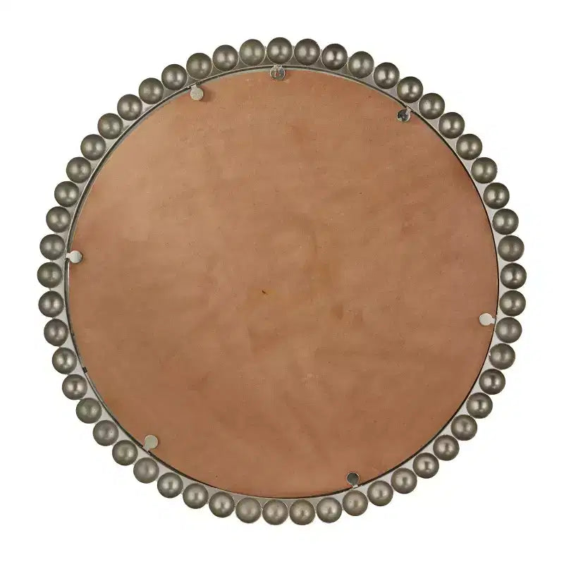Specchio da parete rotondo in metallo con perline dorate/argentate, singolo, 36"