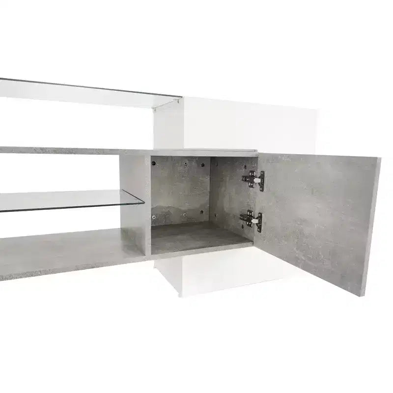 Mobile TV nero lucido per TV fino a 80", luci LED che cambiano colore, montaggio da 1 persona