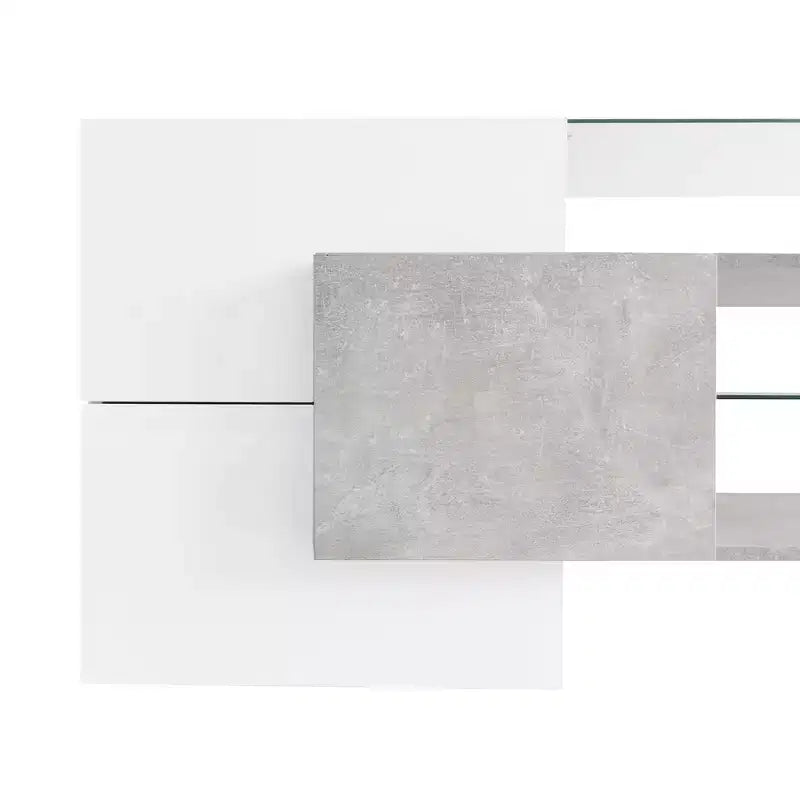 Mobile TV nero lucido per TV fino a 80", luci LED che cambiano colore, montaggio da 1 persona