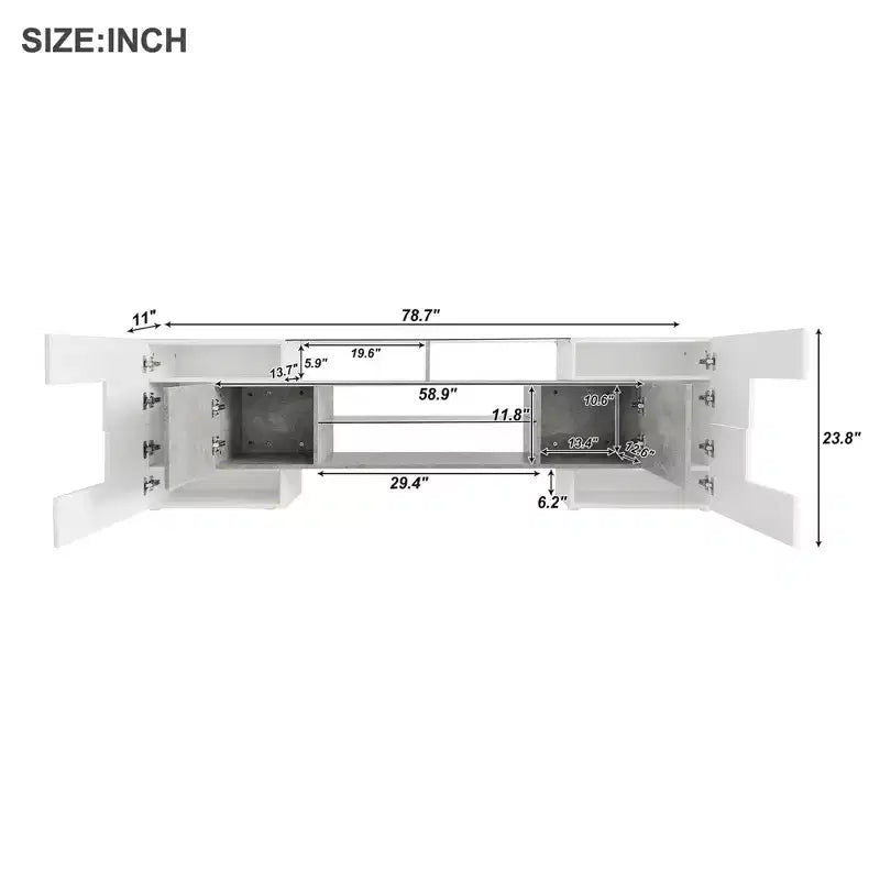 Mobile TV nero lucido per TV fino a 80", luci LED che cambiano colore, montaggio da 1 persona