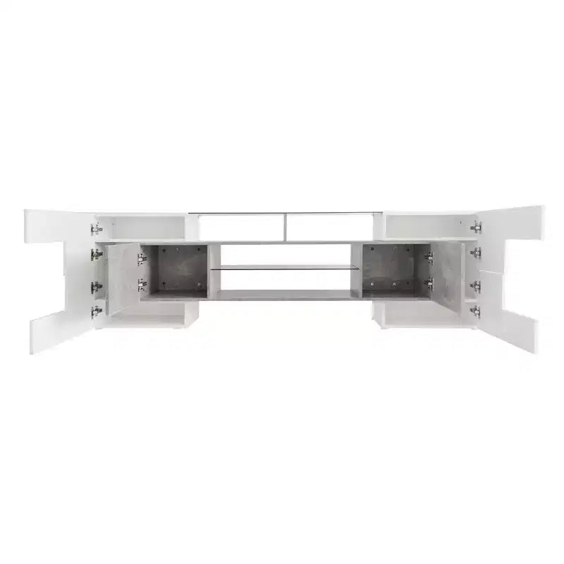 Mobile TV nero lucido per TV fino a 80", luci LED che cambiano colore, montaggio da 1 persona