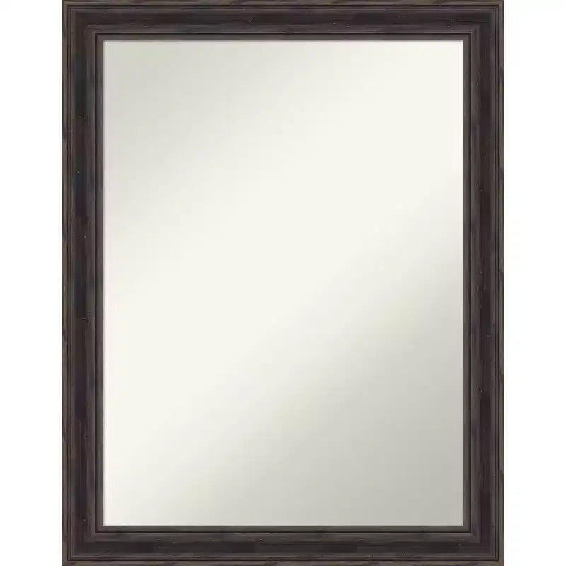 Amanti Art Rustic Pine Narrow Non-Beveled Wood Bathroom Wall Mirror Wall Mirror