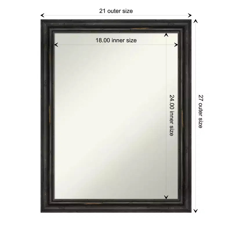 Specchio da bagno a parete, singolo, in pino rustico marrone