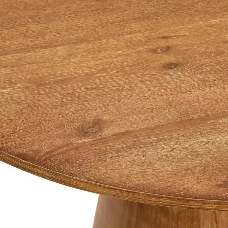 Tavolo da pranzo rotondo con piedistallo da 150 cm – Nero / Bianco / Legno di recupero / Noce, 6 posti a sedere