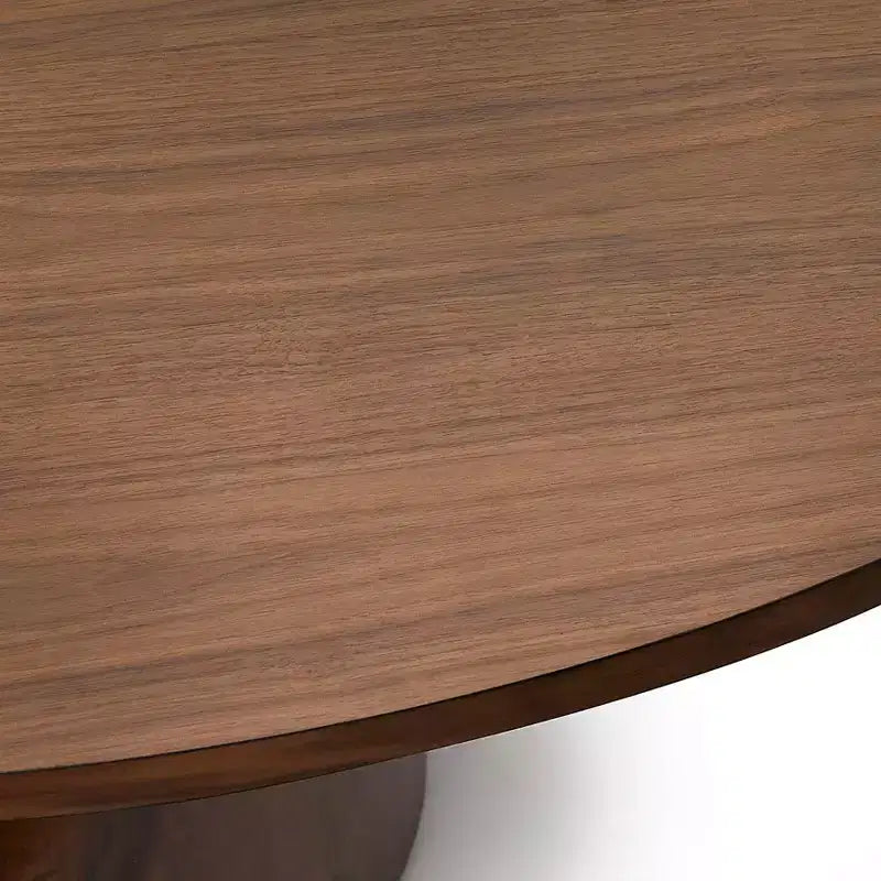Tavolo da pranzo rotondo con piedistallo da 150 cm – Nero / Bianco / Legno di recupero / Noce, 6 posti a sedere