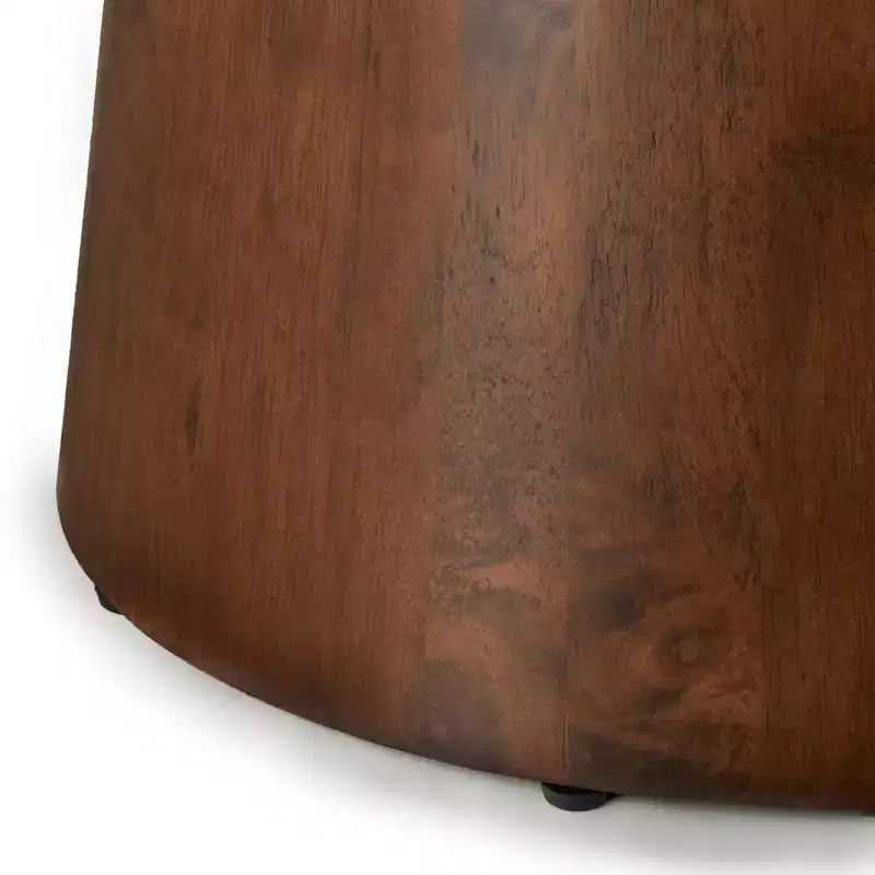 Tavolo da pranzo rotondo con piedistallo da 150 cm – Nero / Bianco / Legno di recupero / Noce, 6 posti a sedere