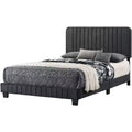 Passion Furniture Lodi Velvet UpholsteChannel Tufted King Panel Bed