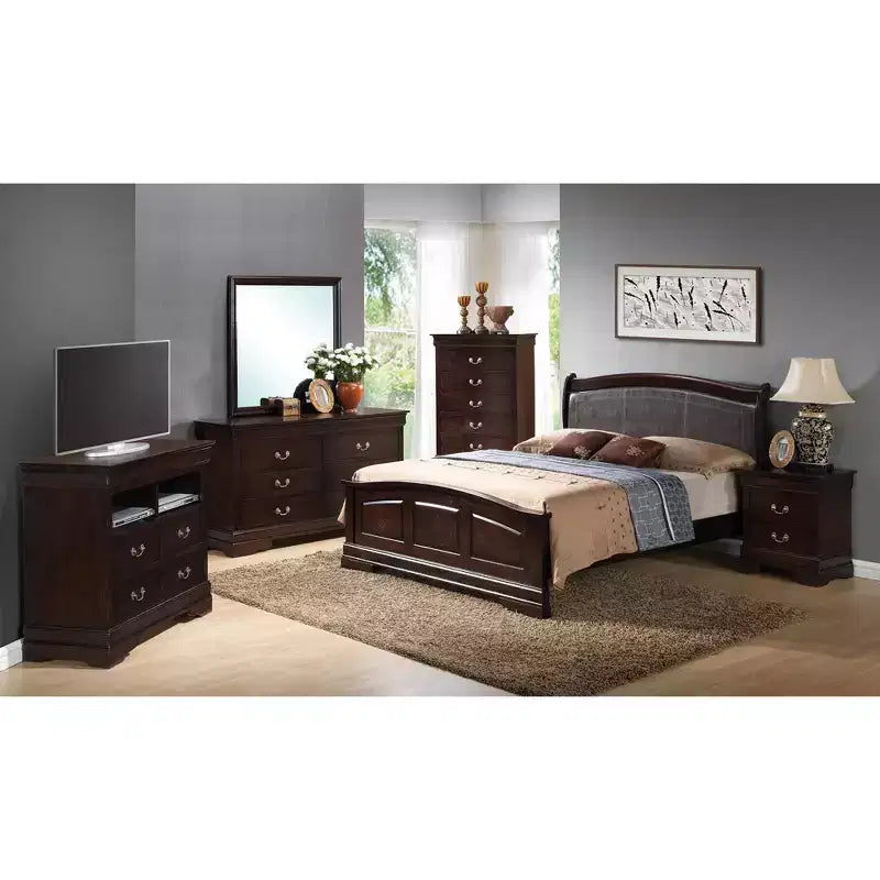Letto singolo con pannello intero rivestito in similpelle nera/cappuccino, per adulti