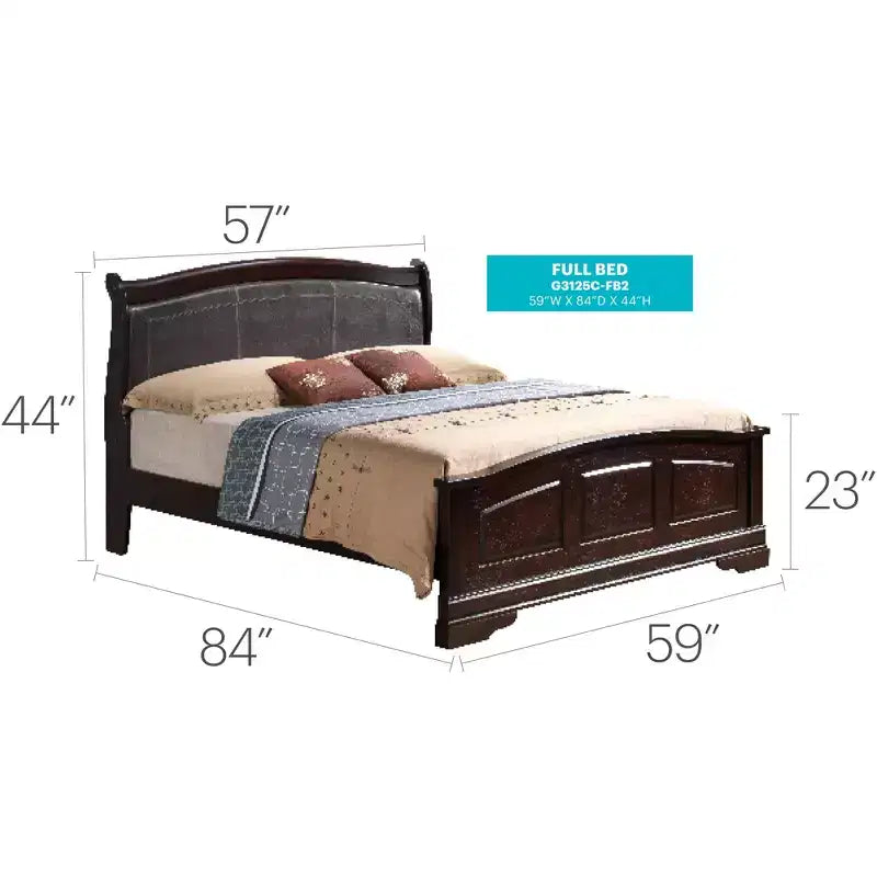 Letto singolo con pannello intero rivestito in similpelle nera/cappuccino, per adulti