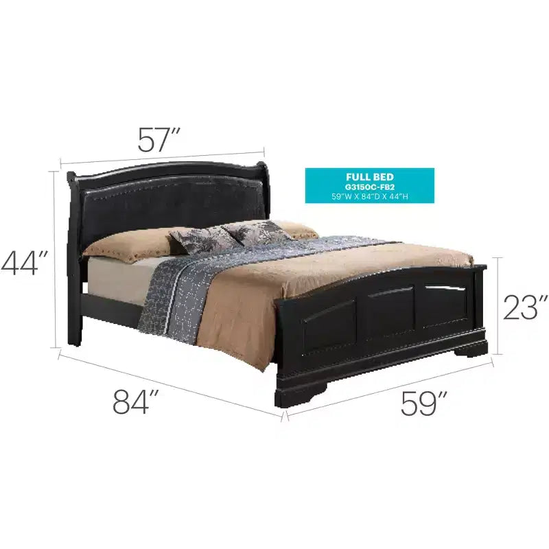 Letto singolo con pannello intero rivestito in similpelle nera/cappuccino, per adulti