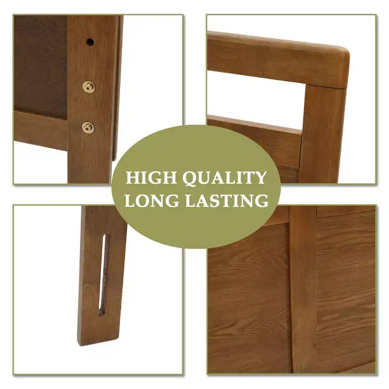 Testata in legno marrone a due pannelli stile rustico, Queen