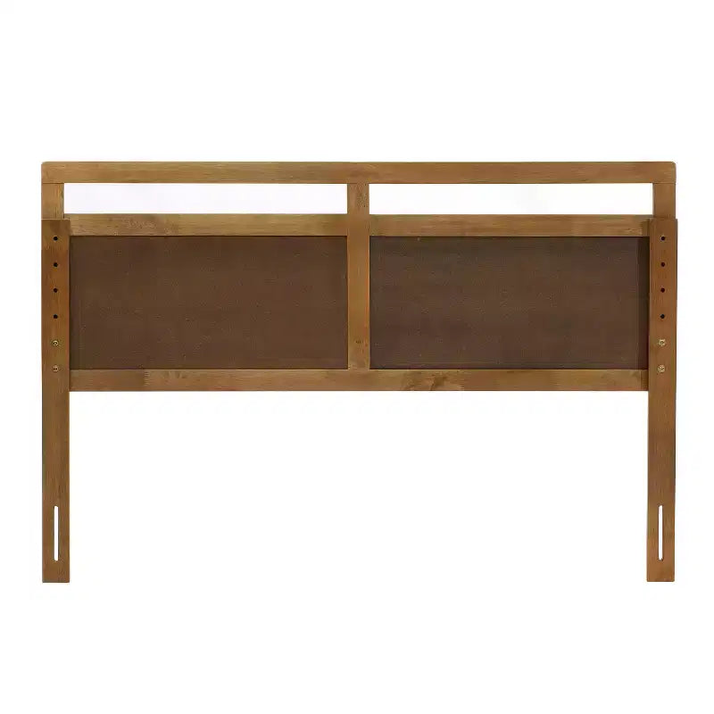Testata in legno marrone a due pannelli stile rustico, Queen