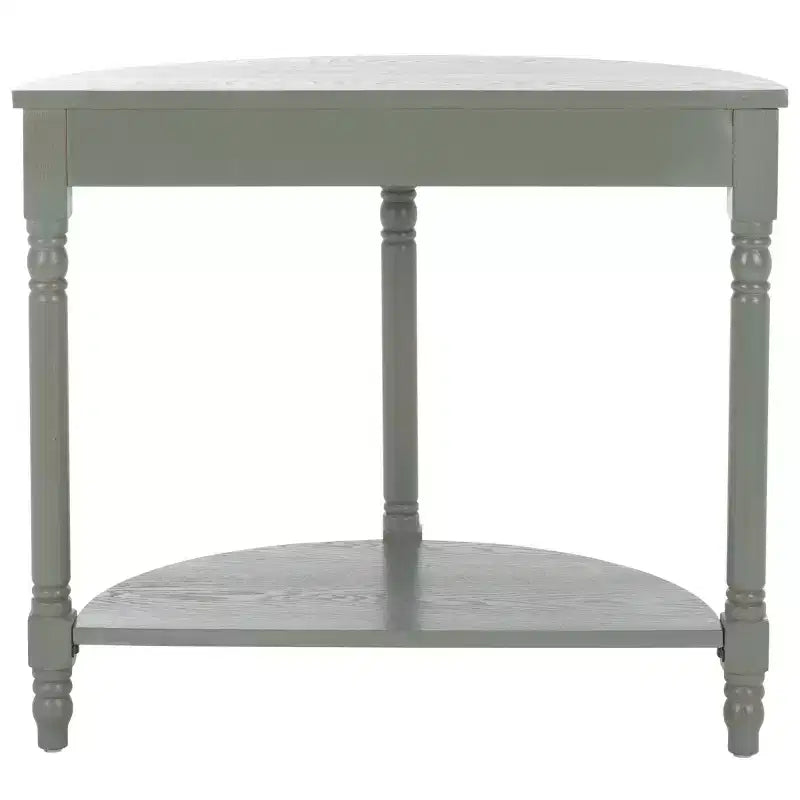 Consolle Demilune con mensola aperta, Grigio Cenere / Bianco Sporco