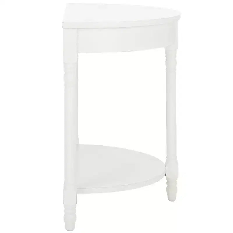 Consolle Demilune con mensola aperta, Grigio Cenere / Bianco Sporco