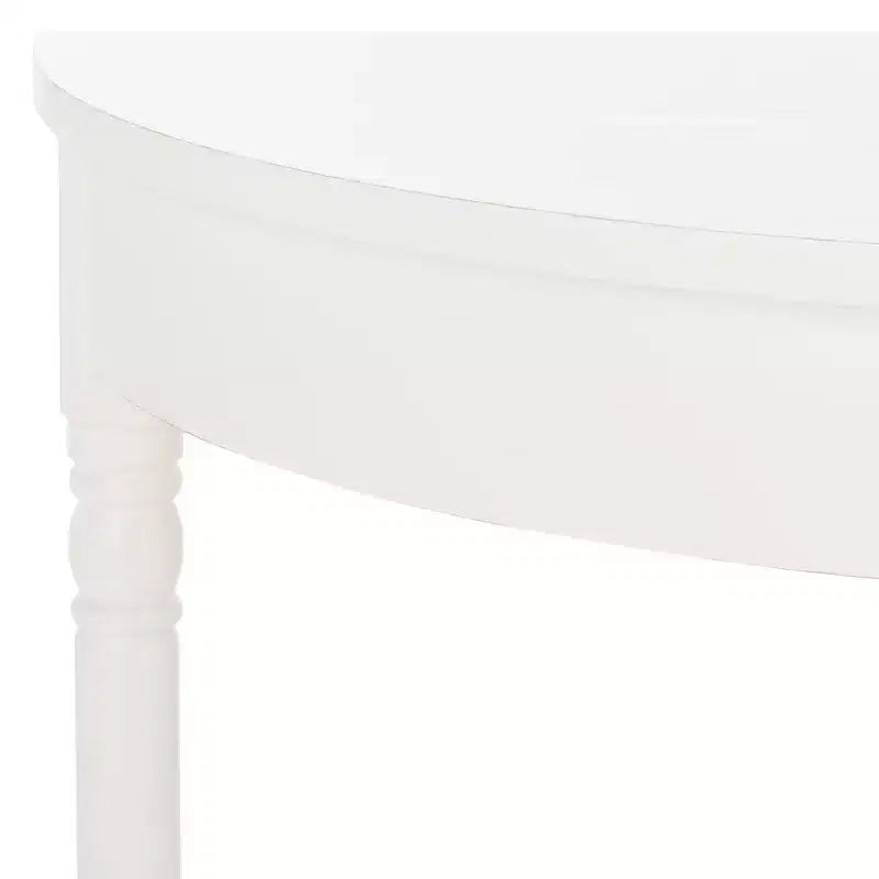 Consolle Demilune con mensola aperta, Grigio Cenere / Bianco Sporco