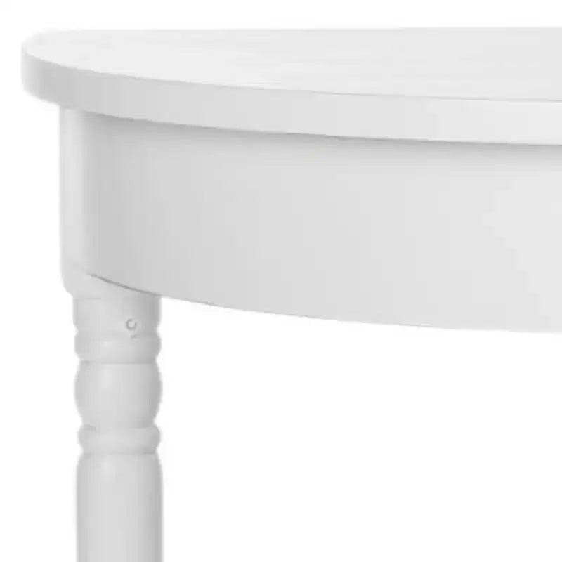 Consolle Demilune con mensola aperta, Grigio Cenere / Bianco Sporco