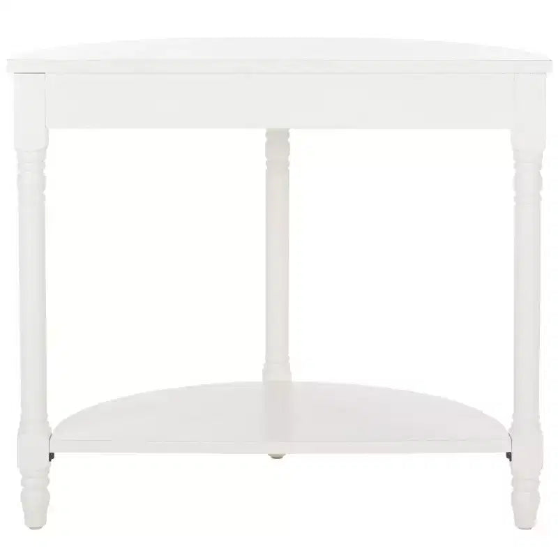 Consolle Demilune con mensola aperta, Grigio Cenere / Bianco Sporco