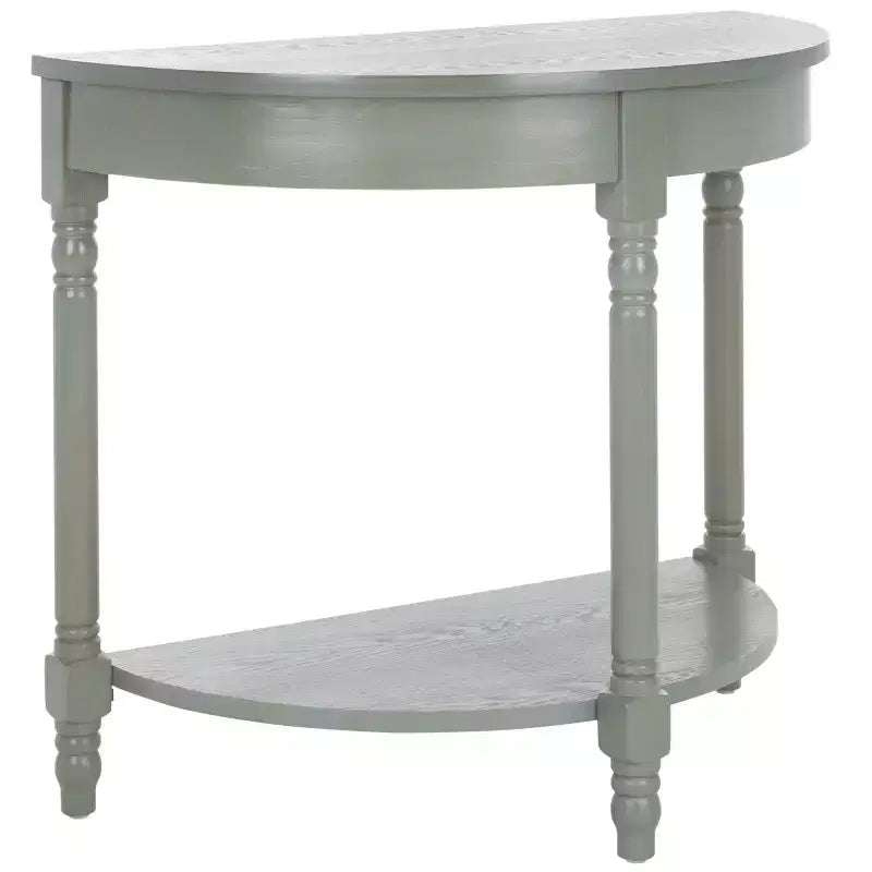 Consolle Demilune con mensola aperta, Grigio Cenere / Bianco Sporco