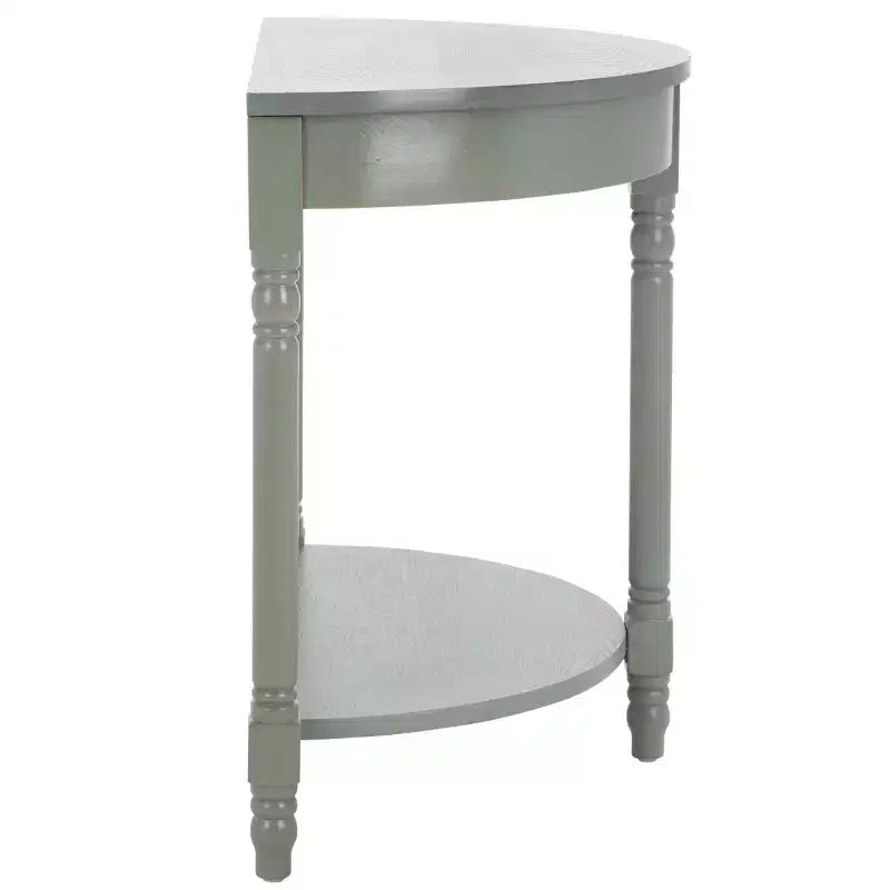 Consolle Demilune con mensola aperta, Grigio Cenere / Bianco Sporco