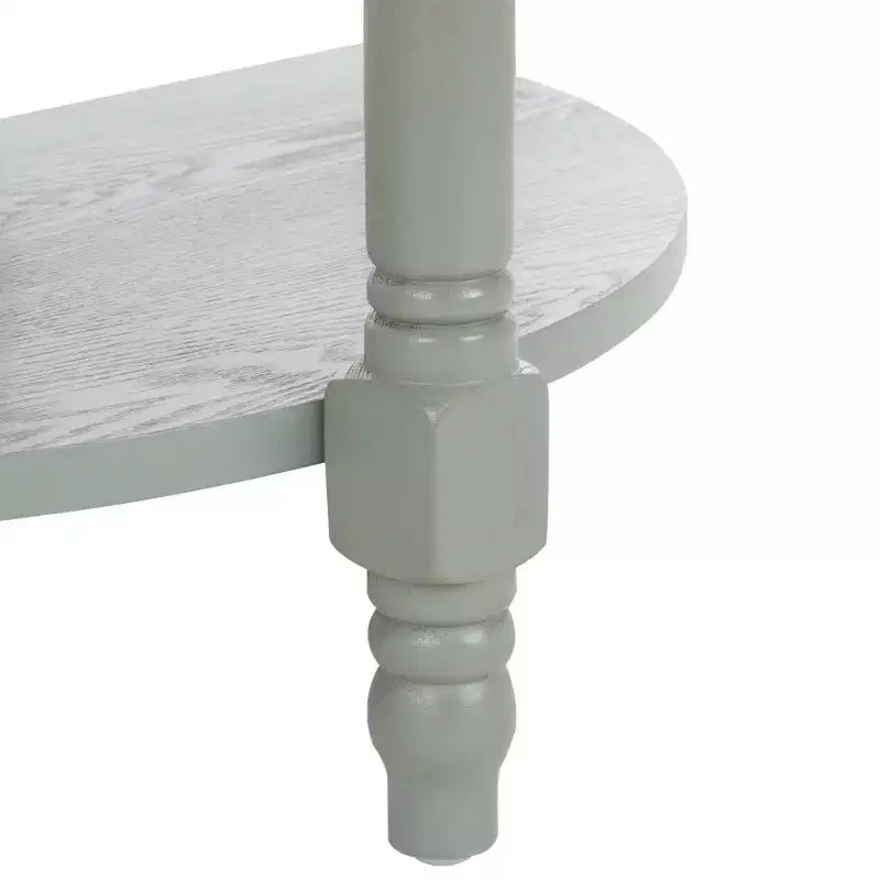 Consolle Demilune con mensola aperta, Grigio Cenere / Bianco Sporco