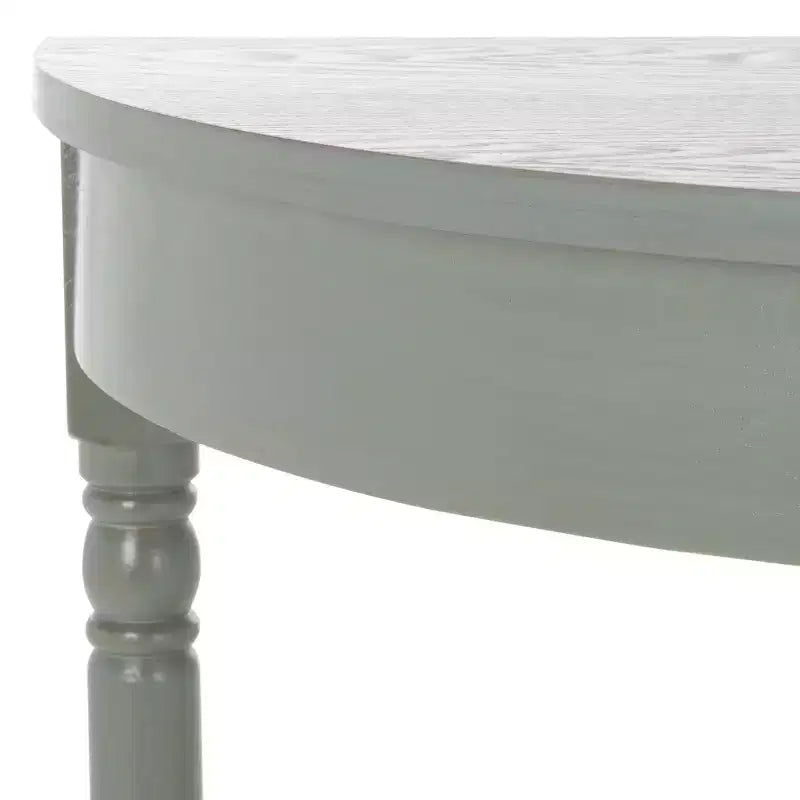 Consolle Demilune con mensola aperta, Grigio Cenere / Bianco Sporco