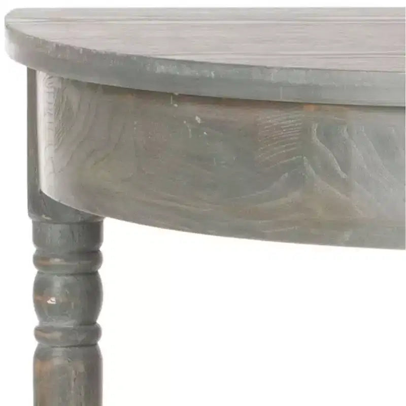 Consolle Demilune con mensola aperta, Grigio Cenere / Bianco Sporco