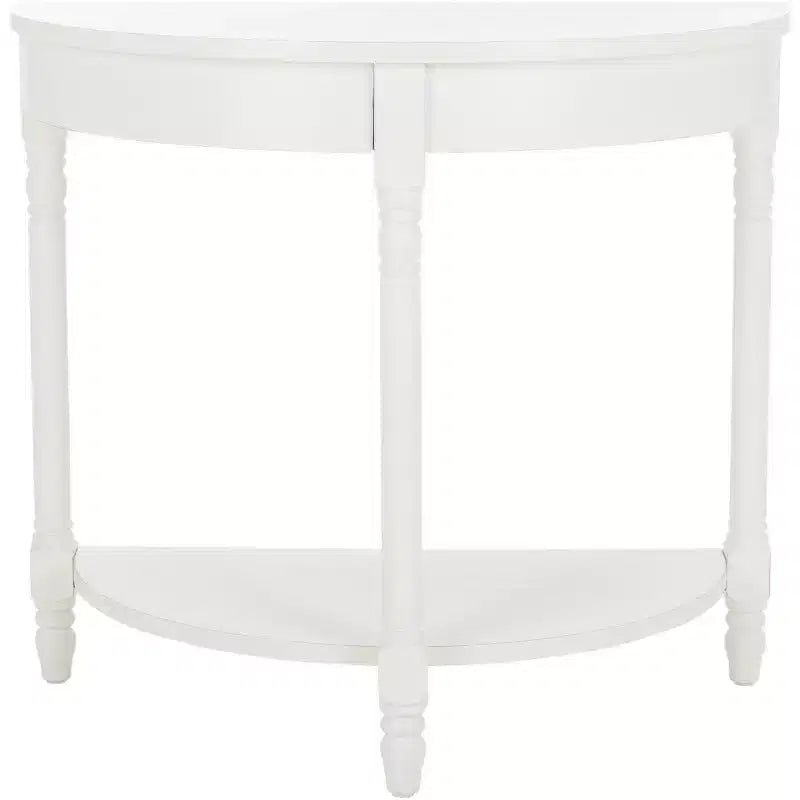Consolle Demilune con mensola aperta, Grigio Cenere / Bianco Sporco