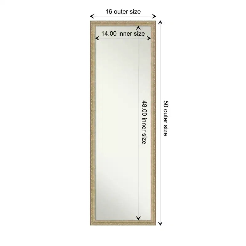 Specchio Intero da Parete e Porta, Ornamentale, Bronzo Champagne, Singolo
