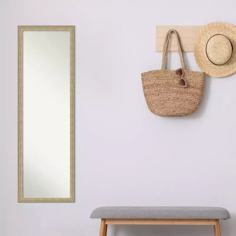 Specchio Intero da Parete e Porta, Ornamentale, Bronzo Champagne, Singolo