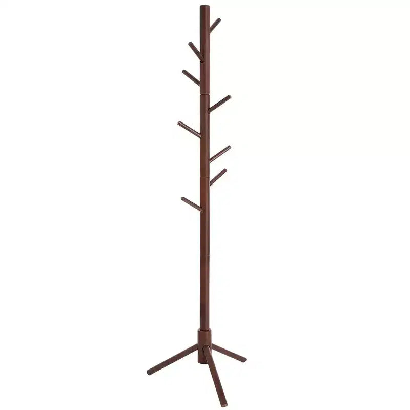 Appendiabiti ad Albero Autoportante con 8 Ganci – Nero / Noce Scuro / Grigio / Bianco