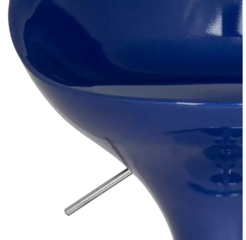 Sgabello da bar girevole senza braccioli, blu marino/bianco, schienale basso, altezza regolabile, 1 posto