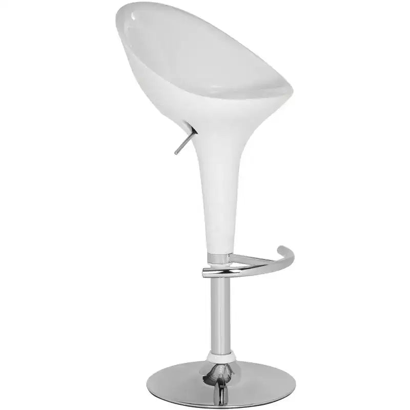 Sgabello da bar girevole senza braccioli, blu marino/bianco, schienale basso, altezza regolabile, 1 posto