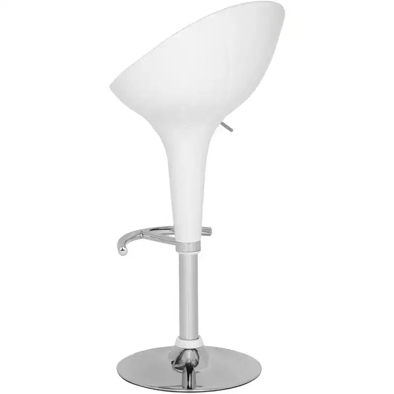 Sgabello da bar girevole senza braccioli, blu marino/bianco, schienale basso, altezza regolabile, 1 posto