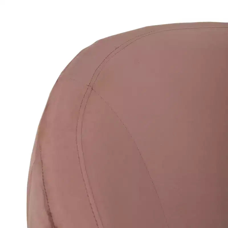 Poltrona a pozzetto con trapuntatura a canale color rosa antico/oro, senza braccioli, 1 posto