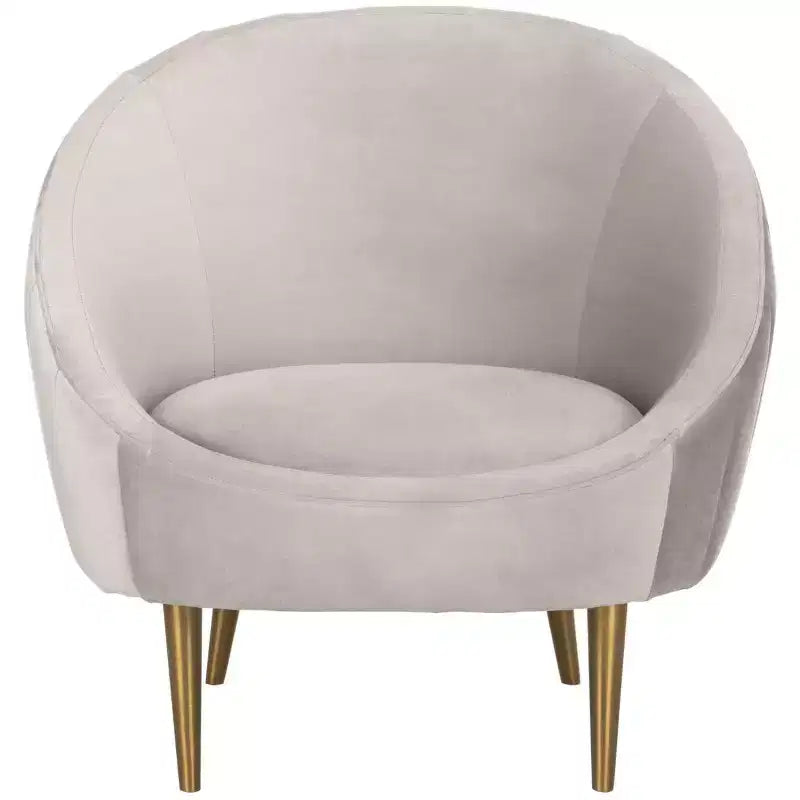 Poltrona a pozzetto con trapuntatura a canale color rosa antico/oro, senza braccioli, 1 posto